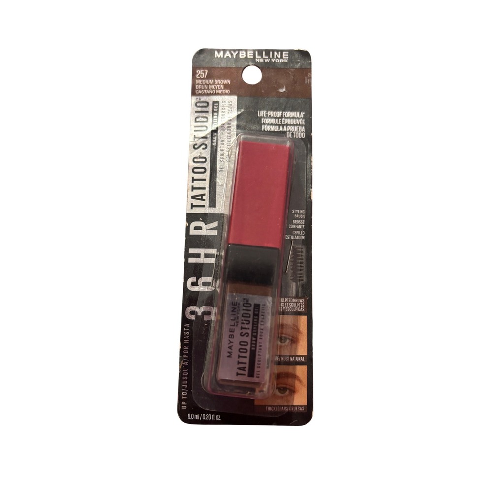 Maybelline Tattoo Studio 36HR Longwear‎ Brow Gel 6ml Medium Brown 257